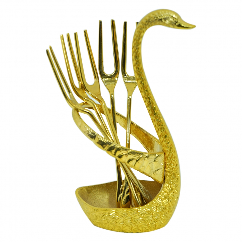 Պատառաքաղ Կարապ Մելխյոր 6հտ AV-5489 Փետուր ոսկ/գ 2